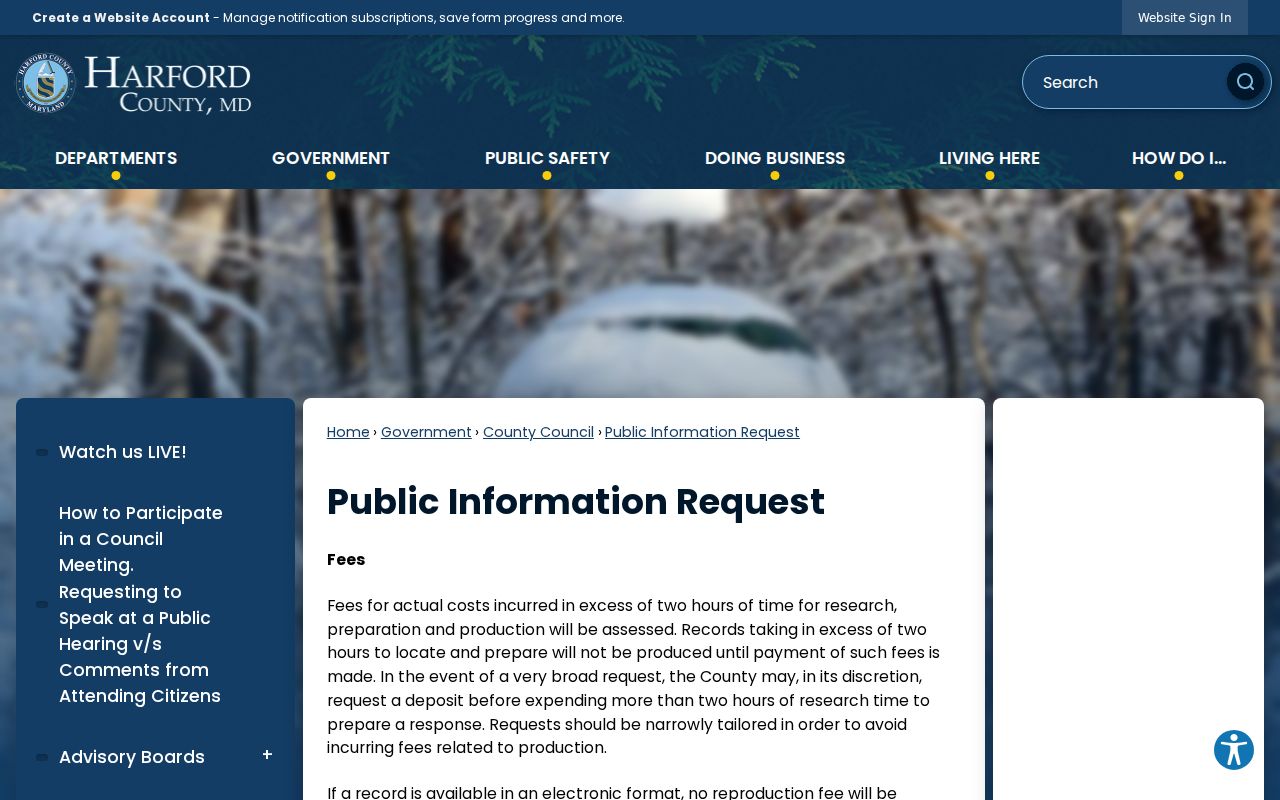 Bel Air North public records MPIA request procedure